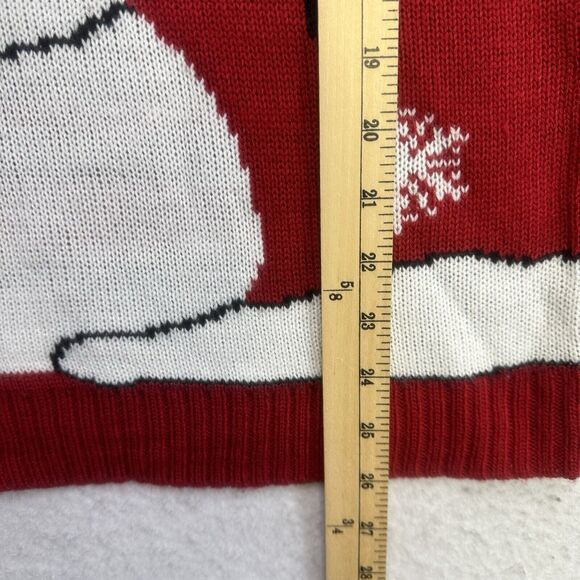Carolyn Taylor Christmas Sweater XL Red White Snowman Snowflakes Long Sleeve - Picture 7 of 12